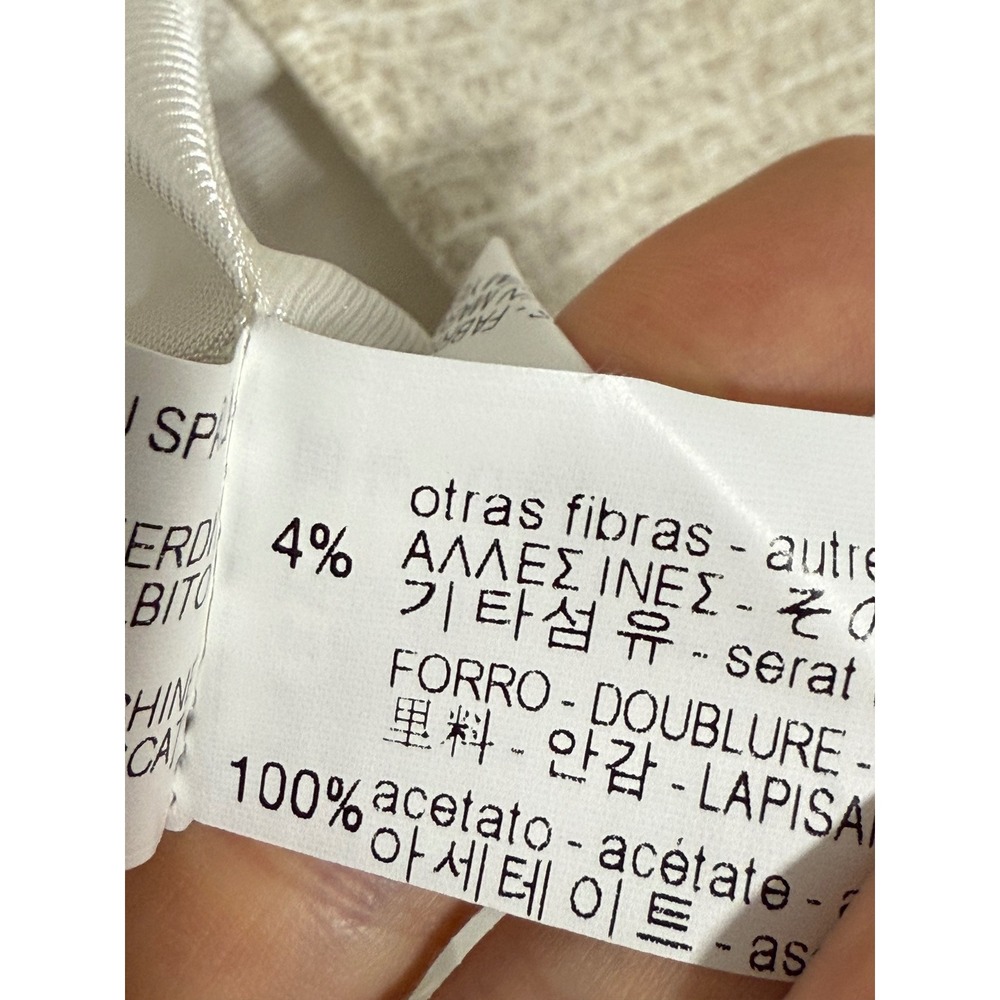 Zara Basic Collection Beige Textured Collarless D… - image 10